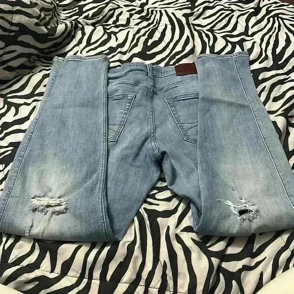 Light Blue Distress Skinny Jeans - Picture 2 of 3